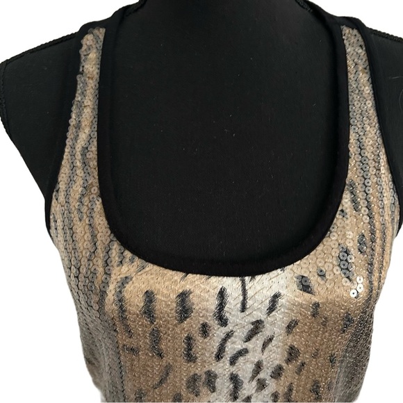 Boston Proper Sequined Animal Print Tank Top. Size XS (Women Size 4) - Picture 5 of 5